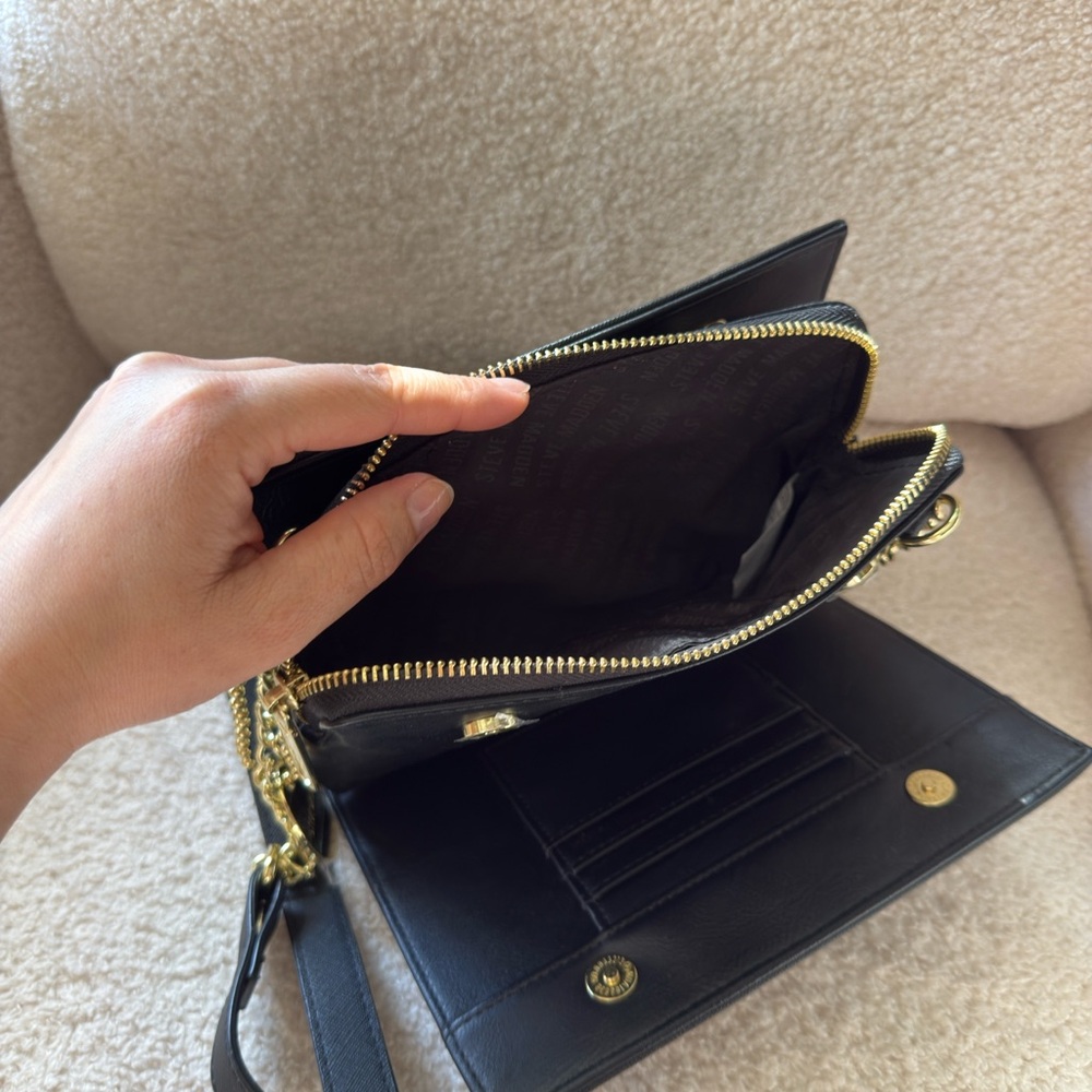 Steve Madden Black Crossbody Bag with Gold Accents - Picture 4 of 4